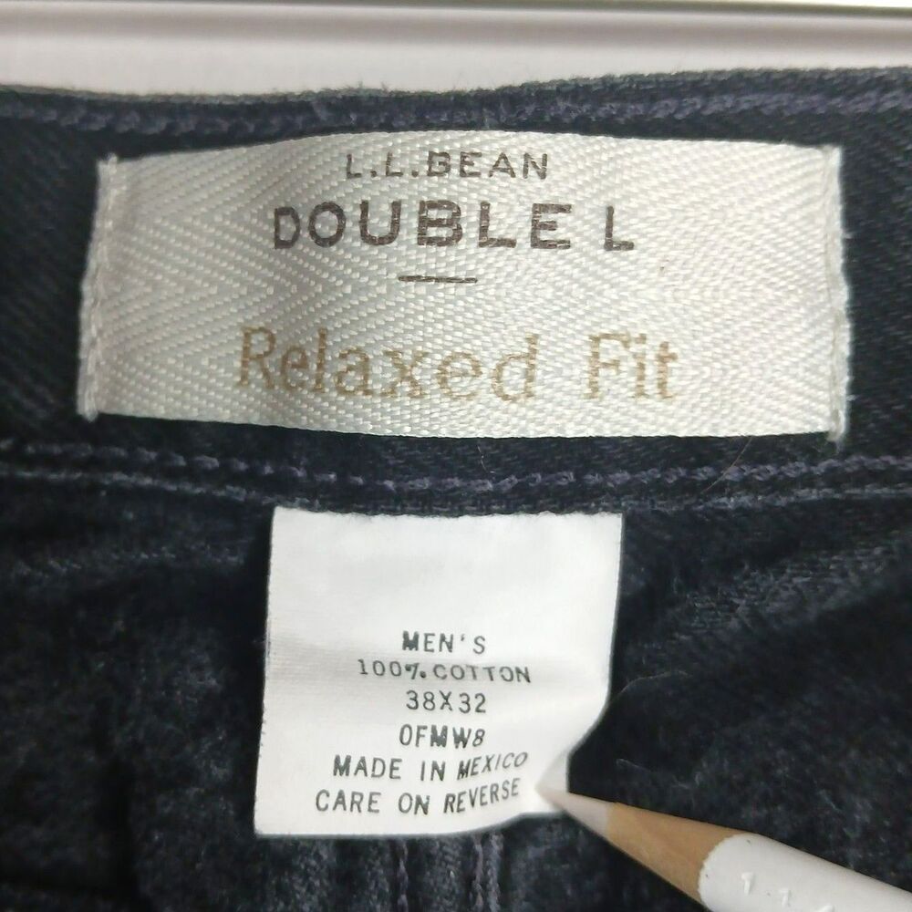 LL Bean Double L Relaxed Fit Black Jeans 38x32 Vintage Workwear Gorpcore - Picture 4 of 5